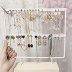Stand Jewelry Display Organizer Earrings Pendants Bracelets Jewelry Holder With Wooden Base Earrings Storage Rack Metal Jewelry Storage Stand Necklace Rack Ornaments Display Stand Shopping Earring Stand Stevvex