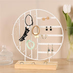 Stand Jewelry Display Organizer Earrings Pendants Bracelets Jewelry Holder With Wooden Base Earrings Storage Rack Metal Jewelry Storage Stand Necklace Rack Ornaments Display Stand Shopping Earring Stand Stevvex