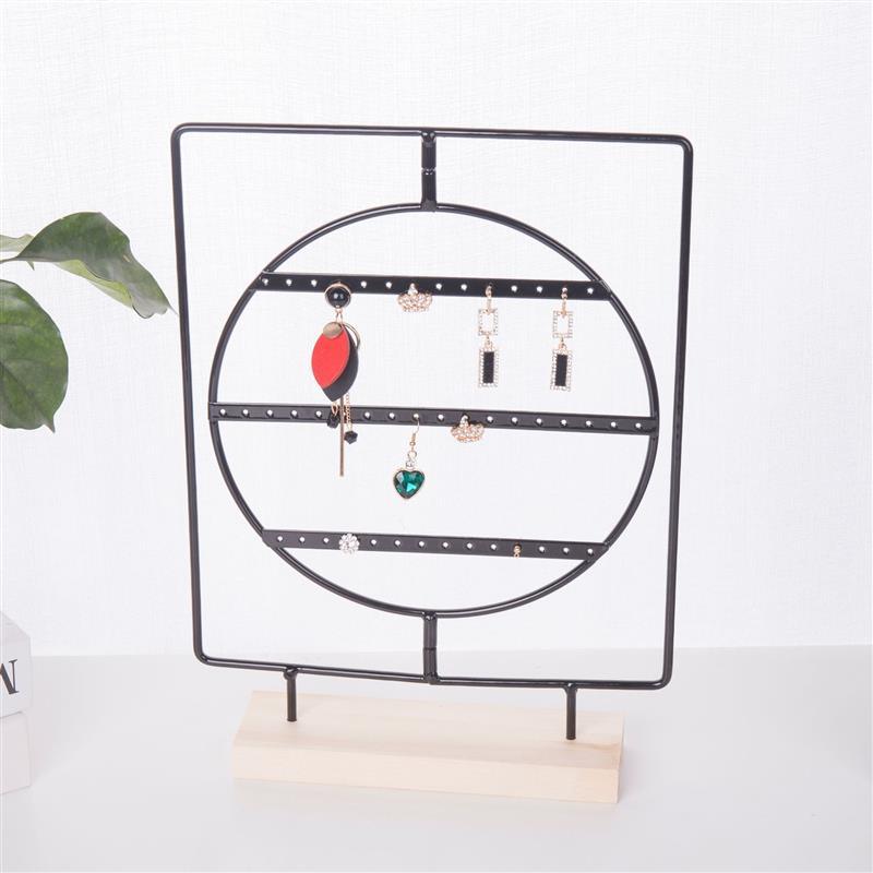 Stand Jewelry Display Organizer Earrings Pendants Bracelets Jewelry Holder With Wooden Base Earrings Storage Rack Metal Jewelry Storage Stand Necklace Rack Ornaments Display Stand Shopping Earring Stand Stevvex