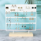Stand Jewelry Display Organizer Earrings Pendants Bracelets Jewelry Holder With Wooden Base Earrings Storage Rack Metal Jewelry Storage Stand Necklace Rack Ornaments Display Stand Shopping Earring Stand Stevvex