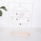 Stand Jewelry Display Organizer Earrings Pendants Bracelets Jewelry Holder With Wooden Base Earrings Storage Rack Metal Jewelry Storage Stand Necklace Rack Ornaments Display Stand Shopping Earring Stand Stevvex