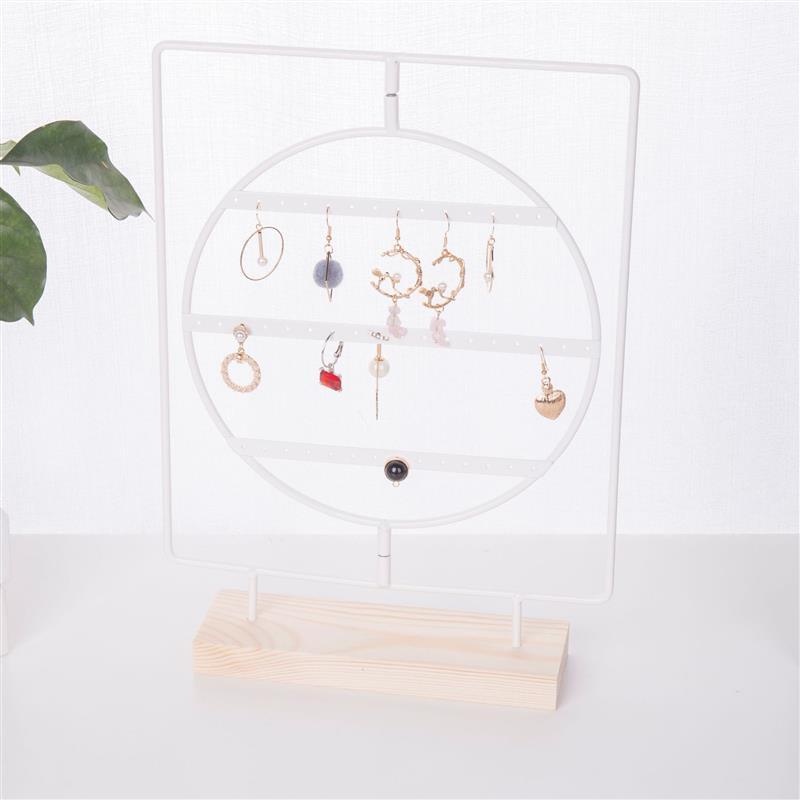 Stand Jewelry Display Organizer Earrings Pendants Bracelets Jewelry Holder With Wooden Base Earrings Storage Rack Metal Jewelry Storage Stand Necklace Rack Ornaments Display Stand Shopping Earring Stand Stevvex
