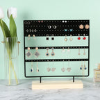 Stand Jewelry Display Organizer Earrings Pendants Bracelets Jewelry Holder With Wooden Base Earrings Storage Rack Metal Jewelry Storage Stand Necklace Rack Ornaments Display Stand Shopping Earring Stand Stevvex