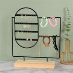 Stand Jewelry Display Organizer Earrings Pendants Bracelets Jewelry Holder With Wooden Base Earrings Storage Rack Metal Jewelry Storage Stand Necklace Rack Ornaments Display Stand Shopping Earring Stand Stevvex