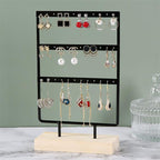 Stand Jewelry Display Organizer Earrings Pendants Bracelets Jewelry Holder With Wooden Base Earrings Storage Rack Metal Jewelry Storage Stand Necklace Rack Ornaments Display Stand Shopping Earring Stand Stevvex