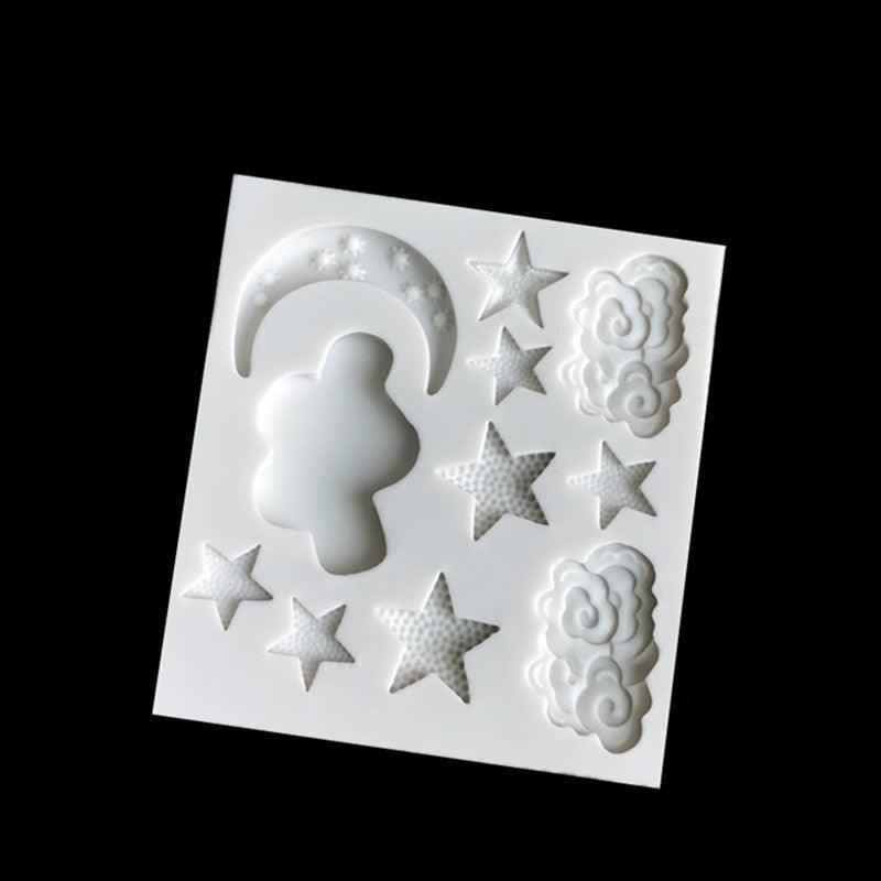 Star Moon Shape Silicone Mould Cake Mold Gummy Chocolate Mold Baking Appliance Star Moon Clouds Rainbow Shaped Silicone Fondant Molds Candy Chocolate Mold For Kitchen Stevvex