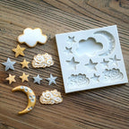 Star Moon Shape Silicone Mould Cake Mold Gummy Chocolate Mold Baking Appliance Star Moon Clouds Rainbow Shaped Silicone Fondant Molds Candy Chocolate Mold For Kitchen Stevvex