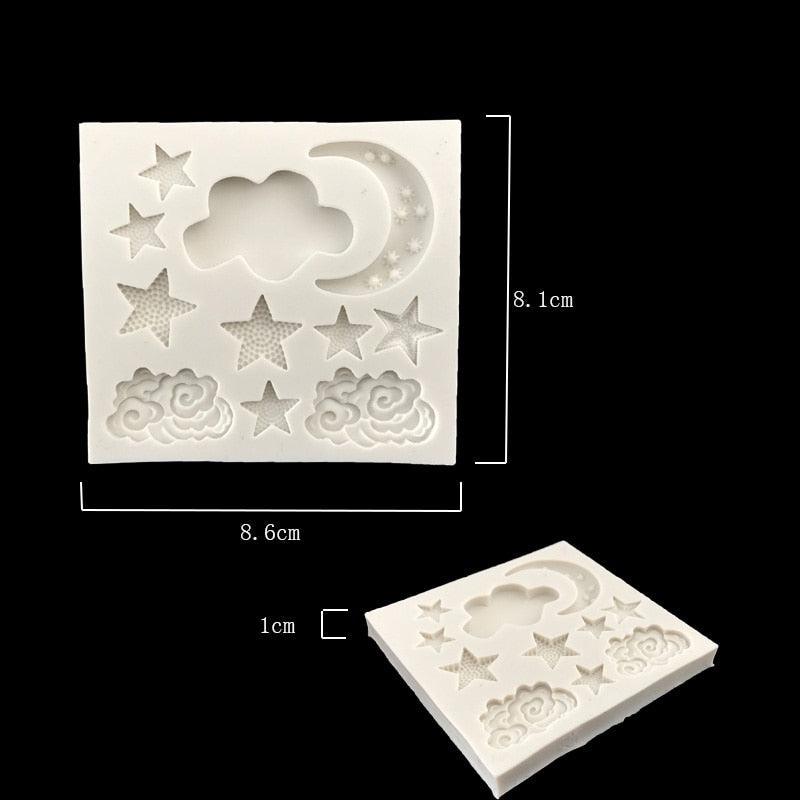 Star Moon Shape Silicone Mould Cake Mold Gummy Chocolate Mold Baking Appliance Star Moon Clouds Rainbow Shaped Silicone Fondant Molds Candy Chocolate Mold For Kitchen Stevvex