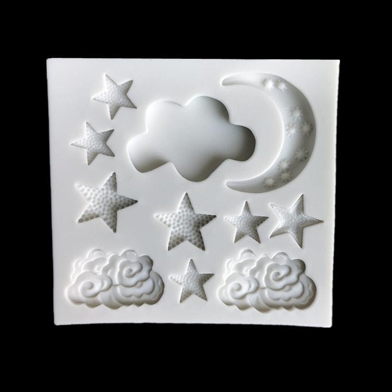 Star Moon Shape Silicone Mould Cake Mold Gummy Chocolate Mold Baking Appliance Star Moon Clouds Rainbow Shaped Silicone Fondant Molds Candy Chocolate Mold For Kitchen Stevvex
