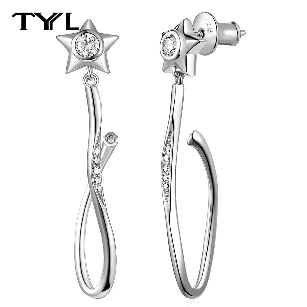 Moissanite VVS1 Drop Earrings 18K Gold Plated 925 Sterling Round Pear Square BandsCo Straps