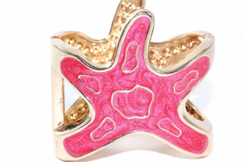 Starfish Rhinestone Bangle Gold Beach Bracelet Jewelry