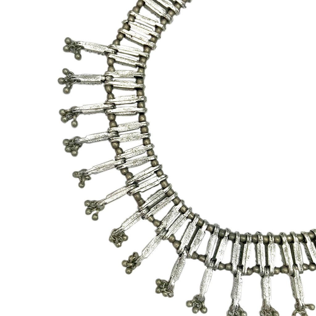 Statement Collar Necklace Cotton Tassel Back Boho Indian-Inspired Flex Chain BandsCo Straps