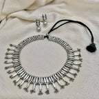 Statement Collar Necklace Cotton Tassel Back Boho Indian-Inspired Flex Chain BandsCo Straps