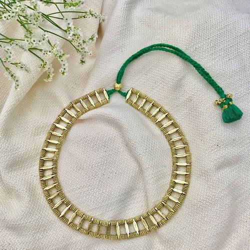 Statement Maya Collar Necklace Boho Indian Inspired Cotton Tassel Back Drape BandsCo Straps