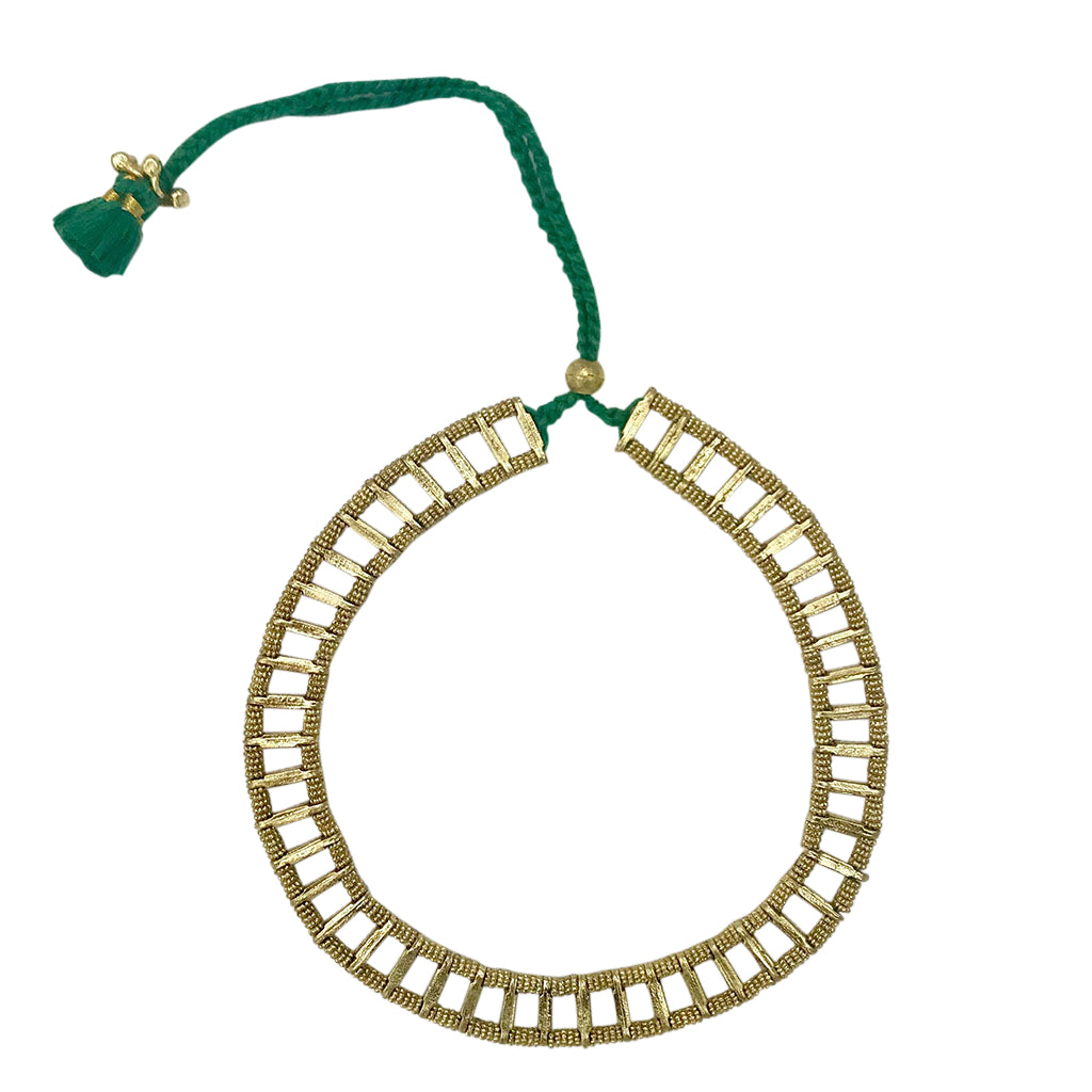 Statement Maya Collar Necklace Boho Indian Inspired Cotton Tassel Back Drape BandsCo Straps