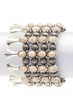 Statement Western Stretch Stone Bracelet Boho Turquoise