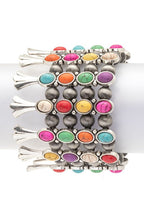 Statement Western Stretch Stone Bracelet Boho Turquoise
