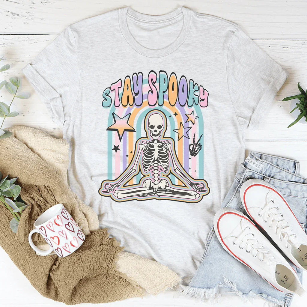 Stay Spooky Skeleton Tee Peachy Sunday