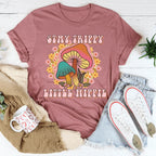 Stay Trippy Little Hippie Mushrooms Tee Peachy Sunday