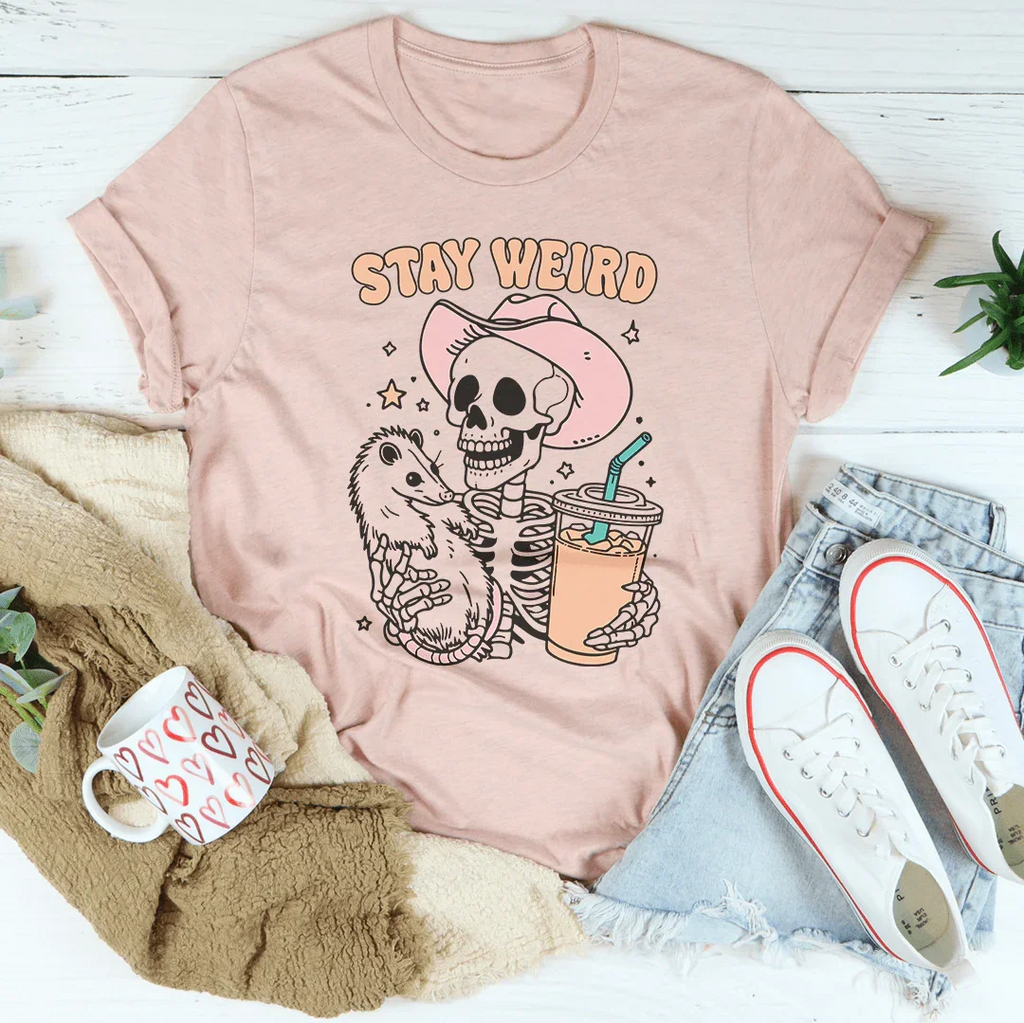 Stay Weird Tee Peachy Sunday