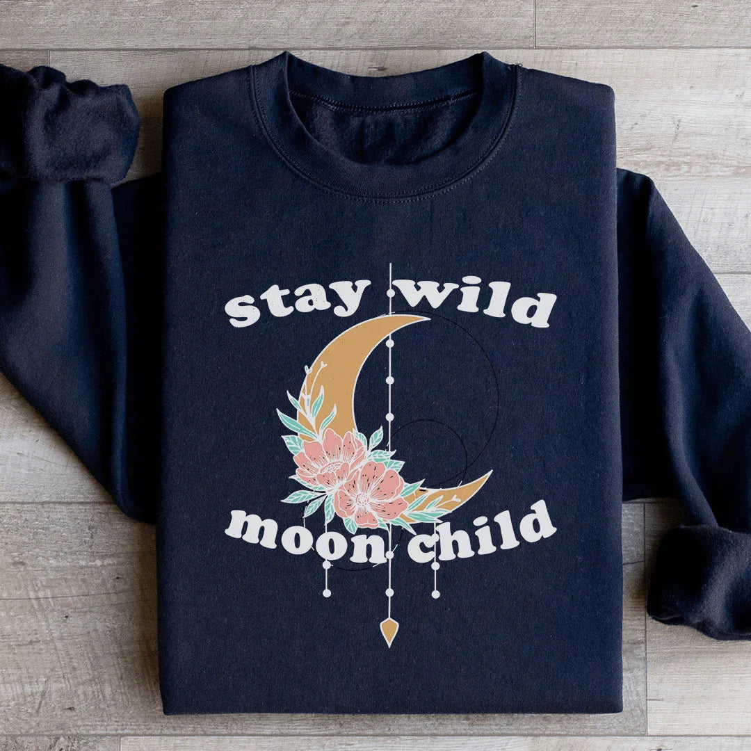 Stay Wild Moon Child Boho Sweatshirt Peachy Sunday