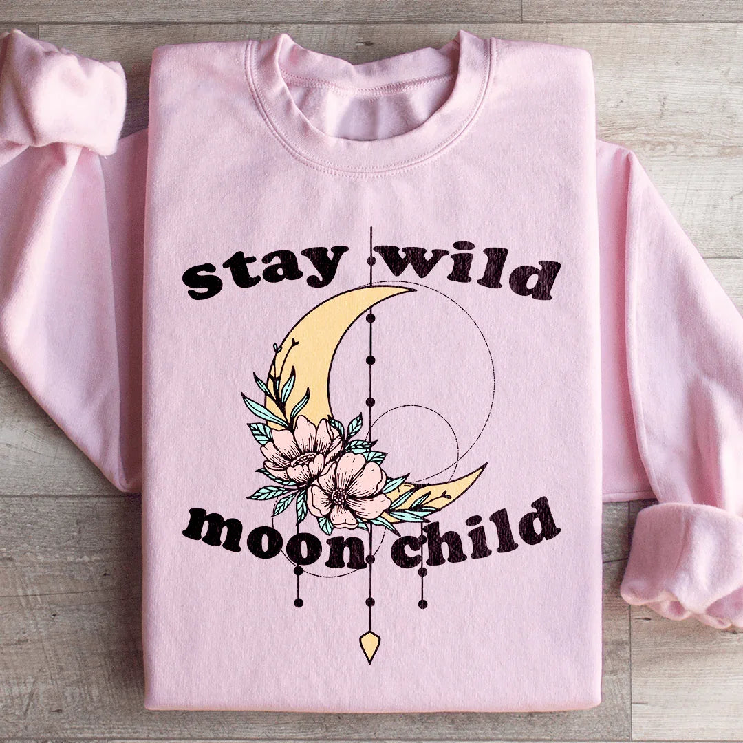 Stay Wild Moon Child Boho Sweatshirt Peachy Sunday
