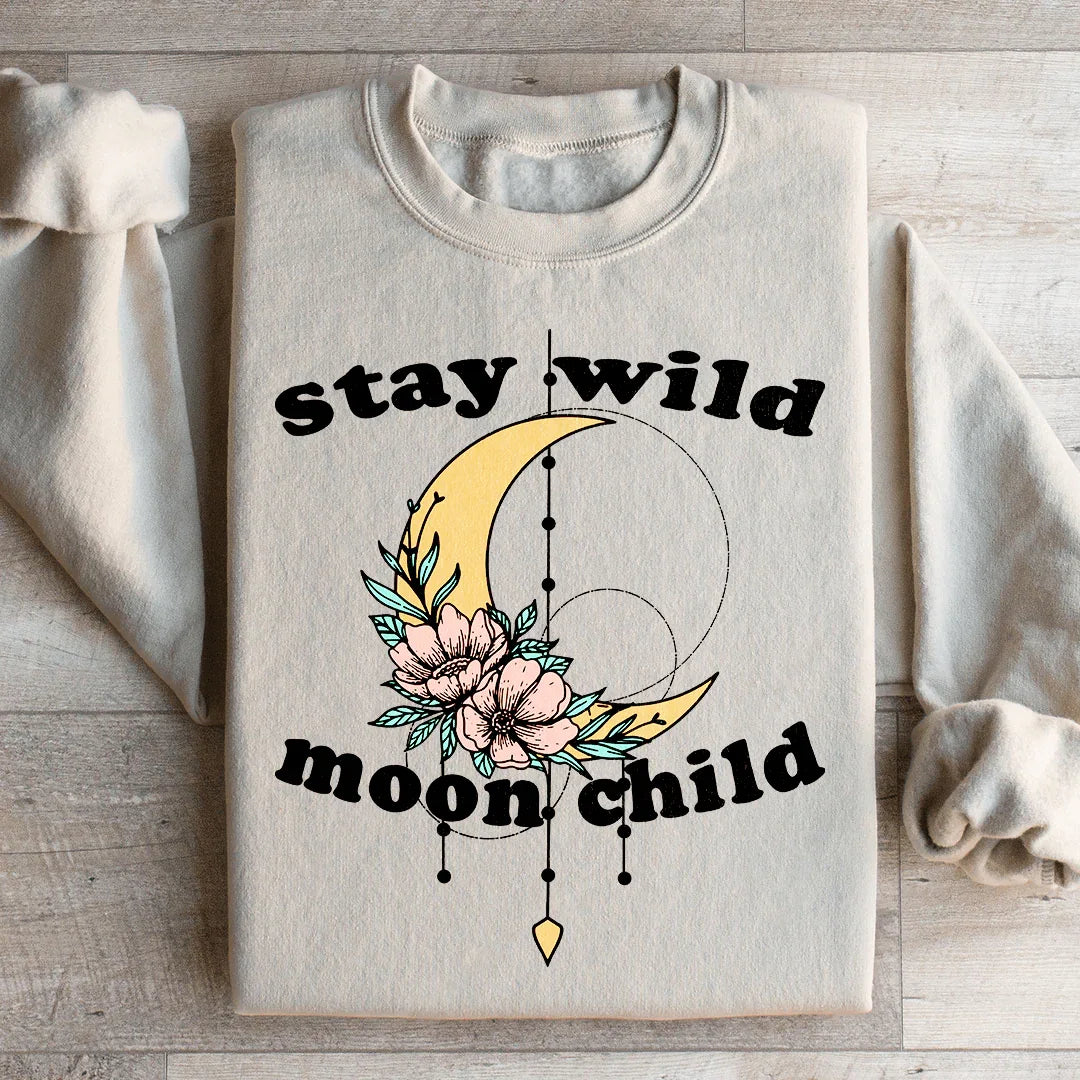 Stay Wild Moon Child Boho Sweatshirt Peachy Sunday