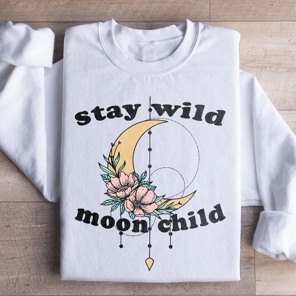 Stay Wild Moon Child Boho Sweatshirt Peachy Sunday