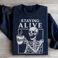 Staying Alive Sweatshirt Peachy Sunday