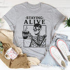Staying Alive Tee Peachy Sunday