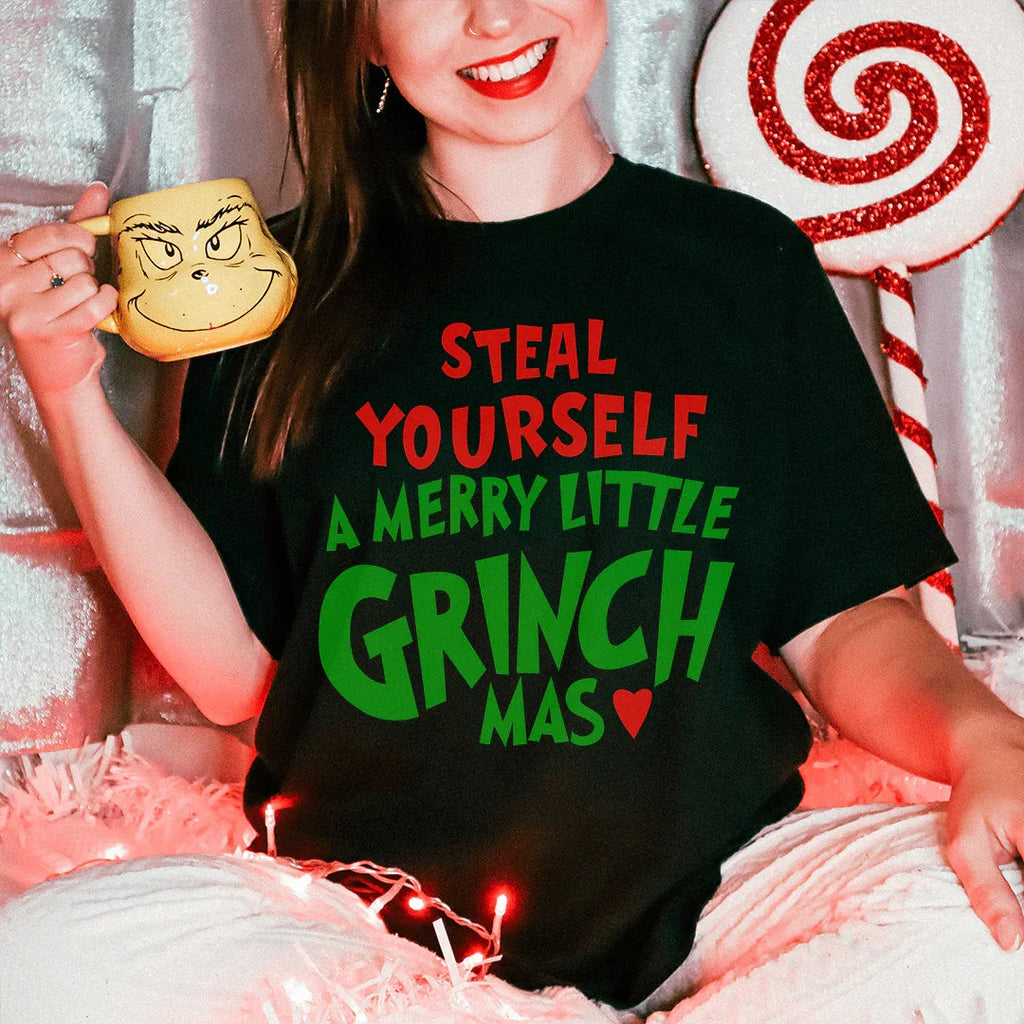 Steal Yourself A Merry Little Grinchmas Tee Peachy Sunday