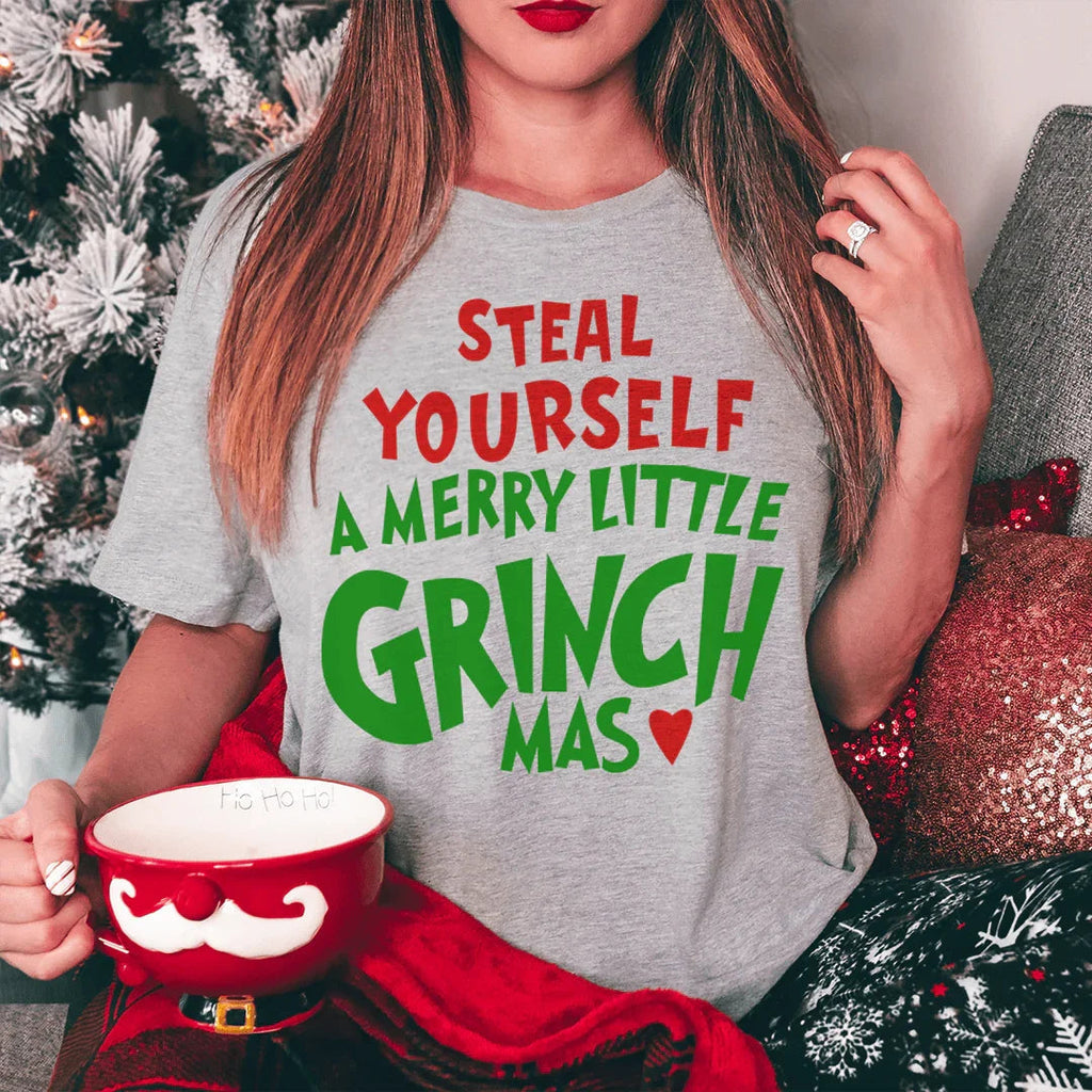 Steal Yourself A Merry Little Grinchmas Tee Peachy Sunday