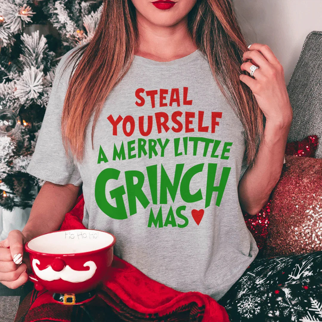 Steal Yourself A Merry Little Grinchmas Tee Peachy Sunday