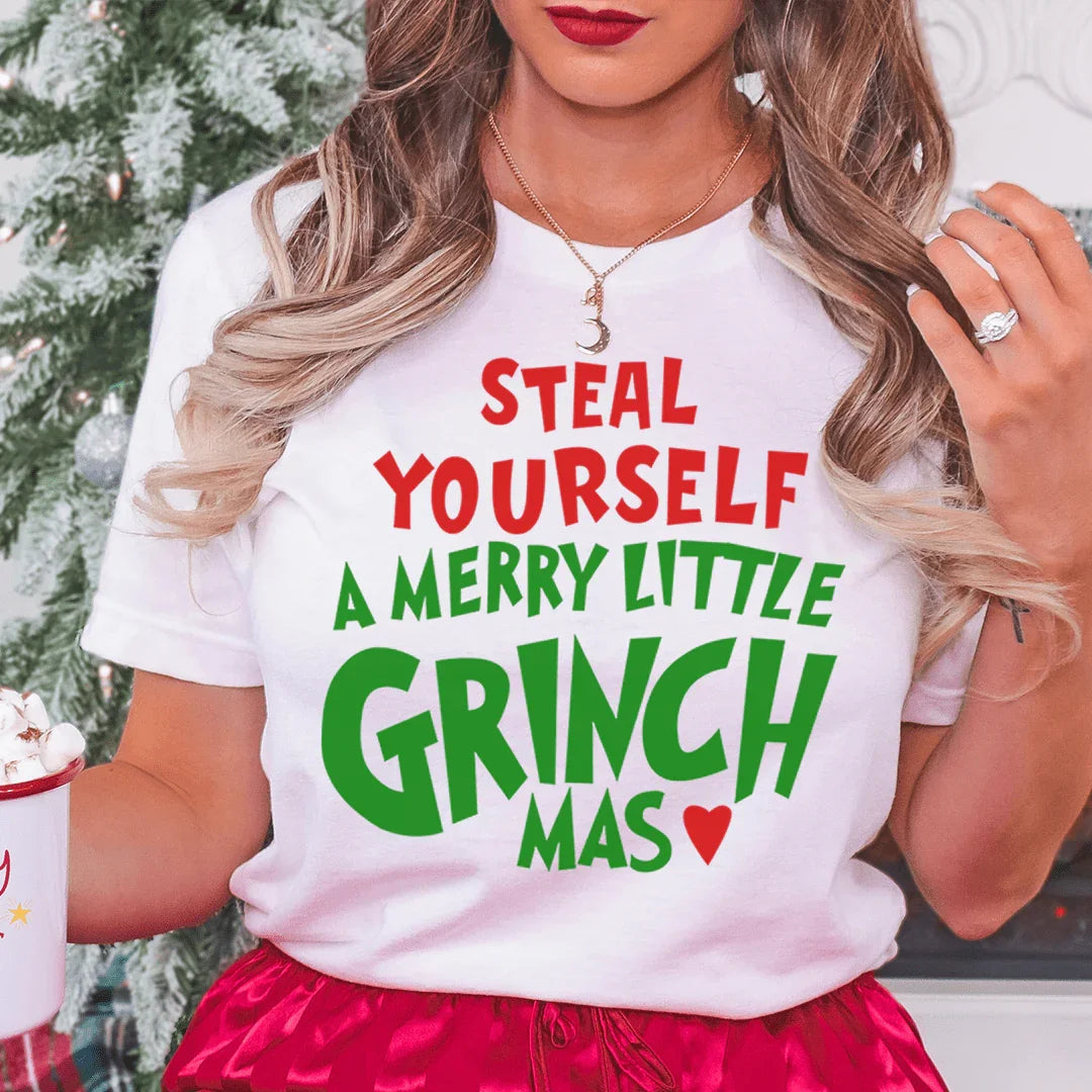 Steal Yourself A Merry Little Grinchmas Tee Peachy Sunday