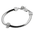 Steel Skull Cotton Cord Bracelet Adjustable Black Gothic