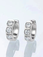 Sterling Silver 0.6ct Moissanite Hoop Earrings Black White Two-Tone 925 BandsCo Straps