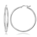 Sterling Silver 1.8 Inch Plain Hoop Earrings For Women