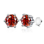 Sterling Silver 925 1ct Moissanite 6-Claw Stud Earrings Unisex Magnetic Hole BandsCo Straps
