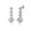 Sterling Silver 2.6ct Moissanite Drop Dangle Earrings For Women Wedding Party BandsCo Straps