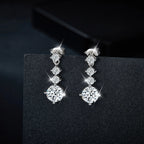 Sterling Silver 2.6ct Moissanite Drop Dangle Earrings For Women Wedding Party BandsCo Straps