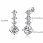 Sterling Silver 2.6ct Moissanite Drop Dangle Earrings For Women Wedding Party BandsCo Straps