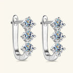 Sterling Silver 925 0.6ct Moissanite Stud Earrings Unisex Classic Retro BandsCo Straps