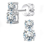 Sterling Silver 3ct Moissanite Gourd Stud Earrings 925 Classic Gift For Her BandsCo Straps