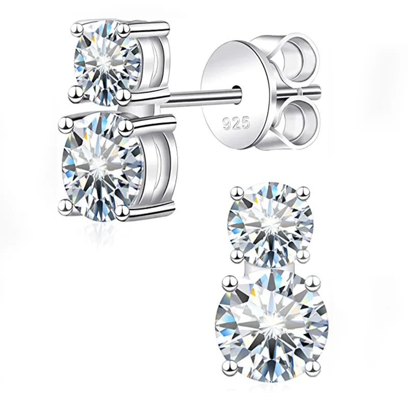 Sterling Silver 3ct Moissanite Gourd Stud Earrings 925 Classic Gift For Her BandsCo Straps