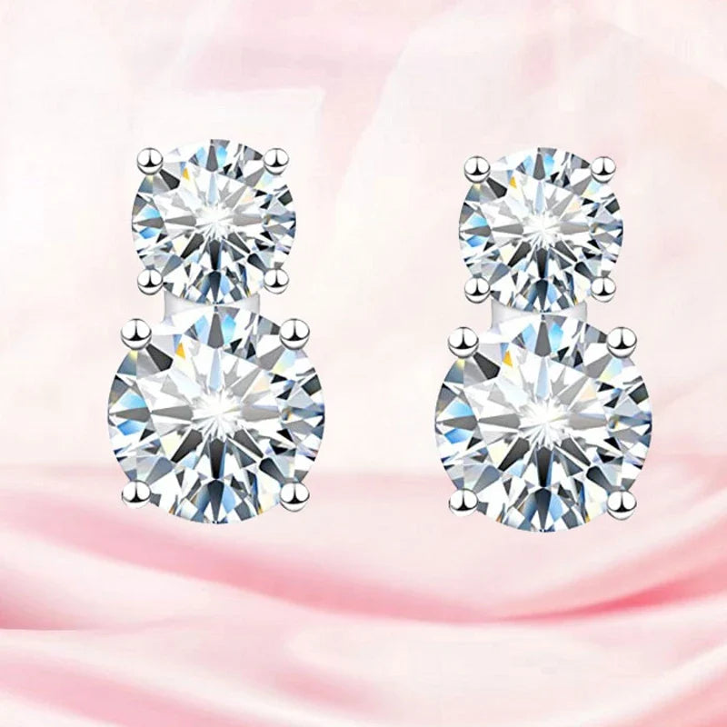 Sterling Silver 3ct Moissanite Gourd Stud Earrings 925 Classic Gift For Her BandsCo Straps