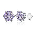 Sterling Silver 925 1ct Moissanite 6-Claw Stud Earrings Unisex Magnetic Hole BandsCo Straps