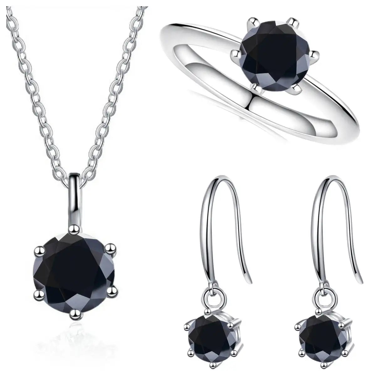 Sterling Silver 925 Moissanite Jewelry Set 2.5CT D Color Necklace Earrings BandsCo Straps
