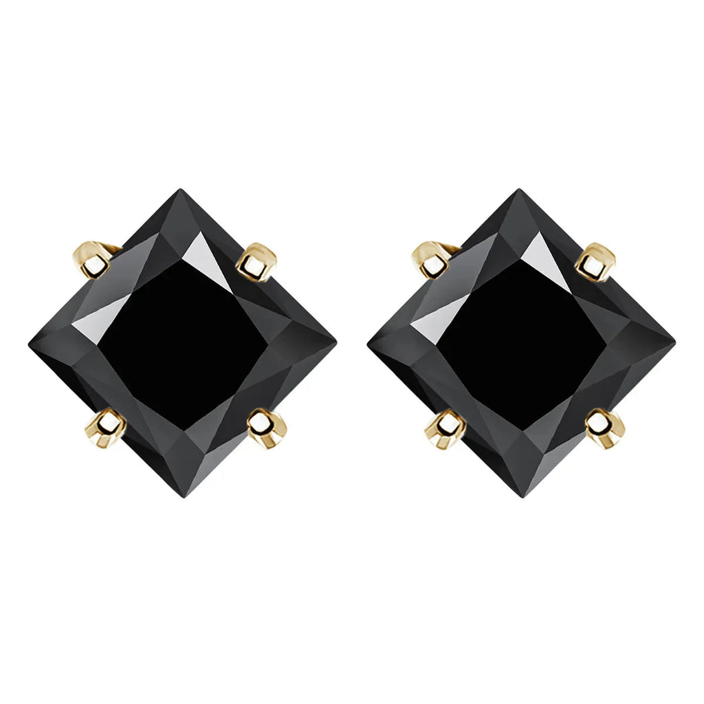 Sterling Silver 925 Green Princess Cut Moissanite Stud Earrings For Women BandsCo Straps