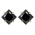 Sterling Silver 925 Green Princess Cut Moissanite Stud Earrings For Women BandsCo Straps