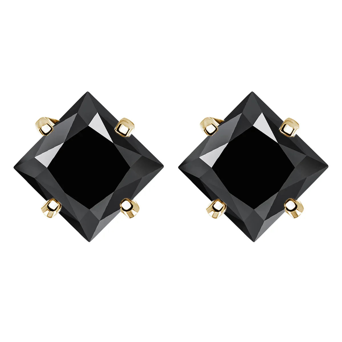 Sterling Silver 925 Green Princess Cut Moissanite Stud Earrings For Women BandsCo Straps